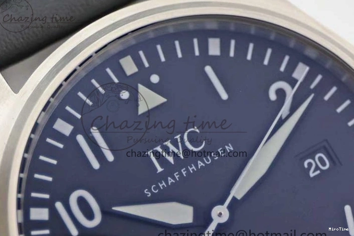 MIROTIME 0506 Vibrant Mark XVIII IW327001 SS M+F 1:1 Best Edition Black Dial on Black Leather Strap A 7055